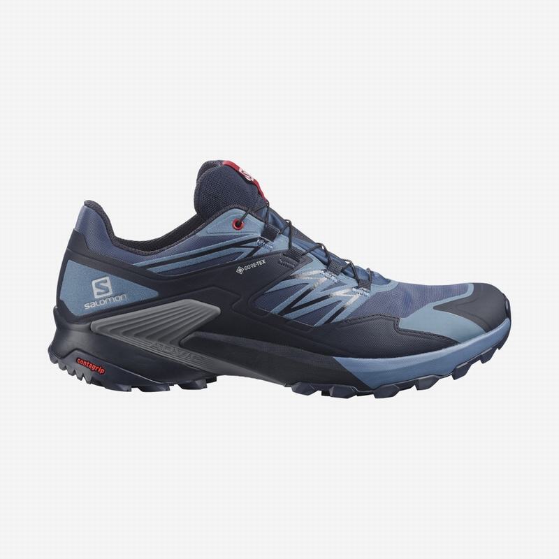 SALOMON WINGS SKY GORE-TEX Philippines - Men's Trail Running Shoes - Navy/Red | 204789-OJC